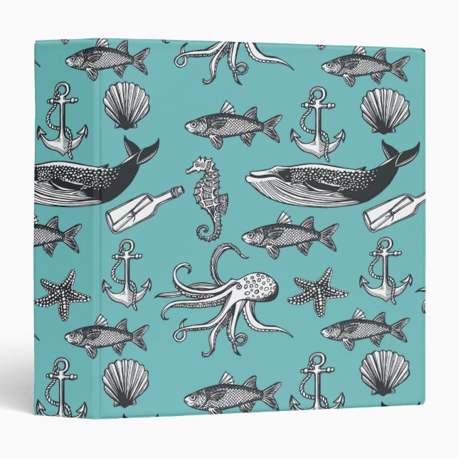 All Of The Sea Pattern Binder (Front/Spine)