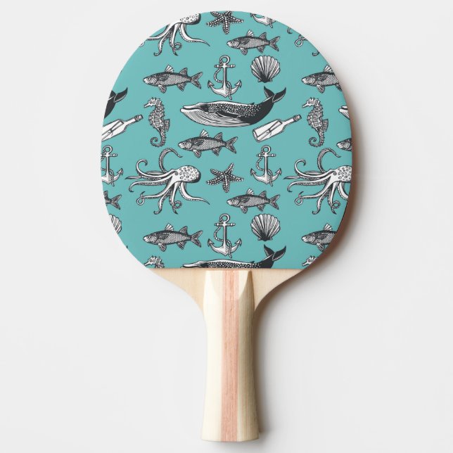 All Of The Sea Pattern Ping Pong Paddle (Front)