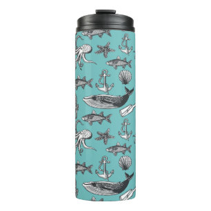 All Of The Sea Pattern Thermal Tumbler