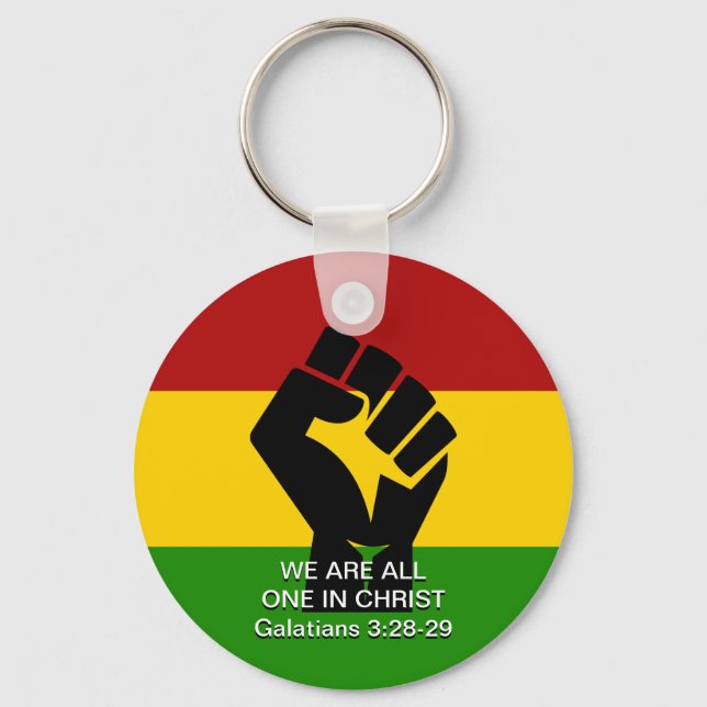 ALL ONE IN CHRIST Black History Month Keychain (Front)