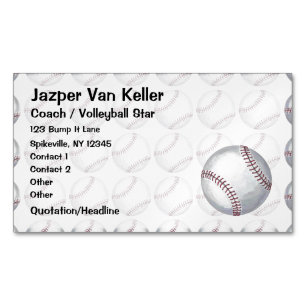 All Over Baseball Pattern Magnetic Business Card