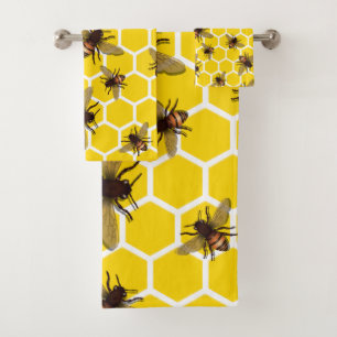 All Over Bees Bath Towel Washcloth Hand