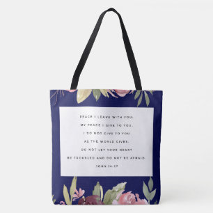 All Over Christian Scripture Design Tote Bag
