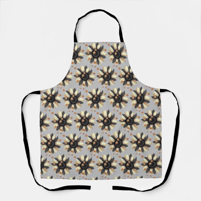 All Over Design Apron Sunflowers & Stars (Front)