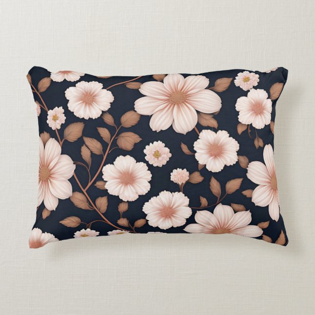 All Over Floral Design Accent Pillow (Front)