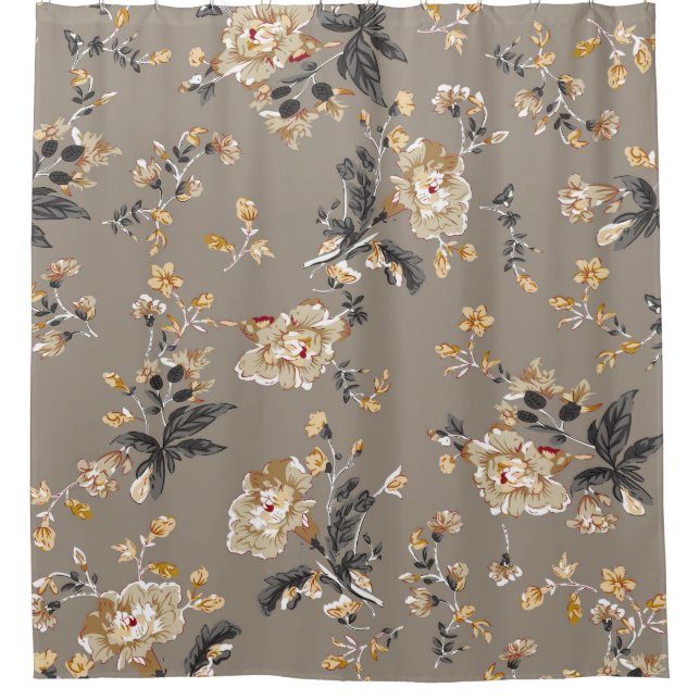 All over flowers pattern on brown backgroundflower (Front)