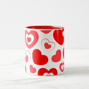 All over heart print mug