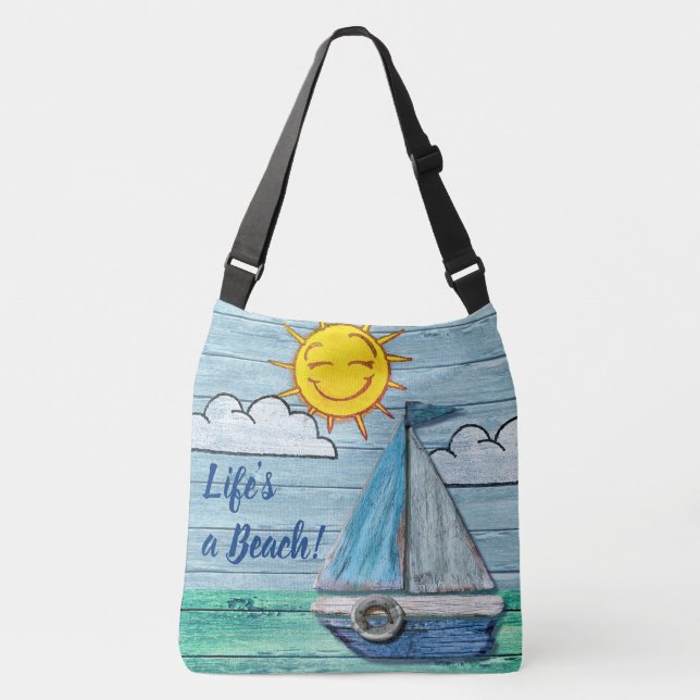 All over Large Cross Body Bag Driftwood Beach (Front)