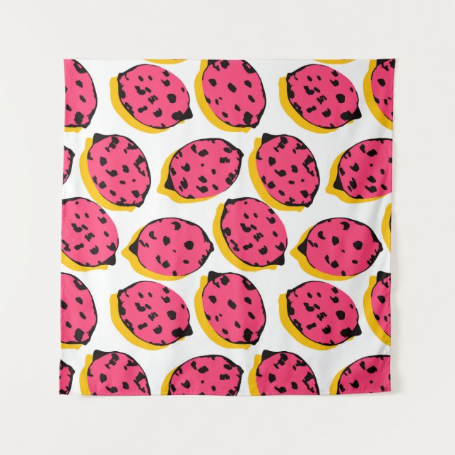 all over lemon patternabstract,art,background,cart tapestry (Front)