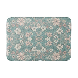 All Over Light Floral Design Bath Mat