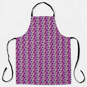 All-Over Multicolored Hearts on Grey Apron