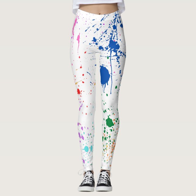 All Over Paint Splatter Pattern Leggings (Front)
