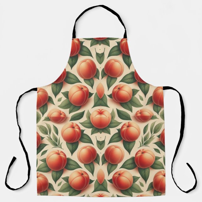 All Over Peaches Pattern Apron (Front)