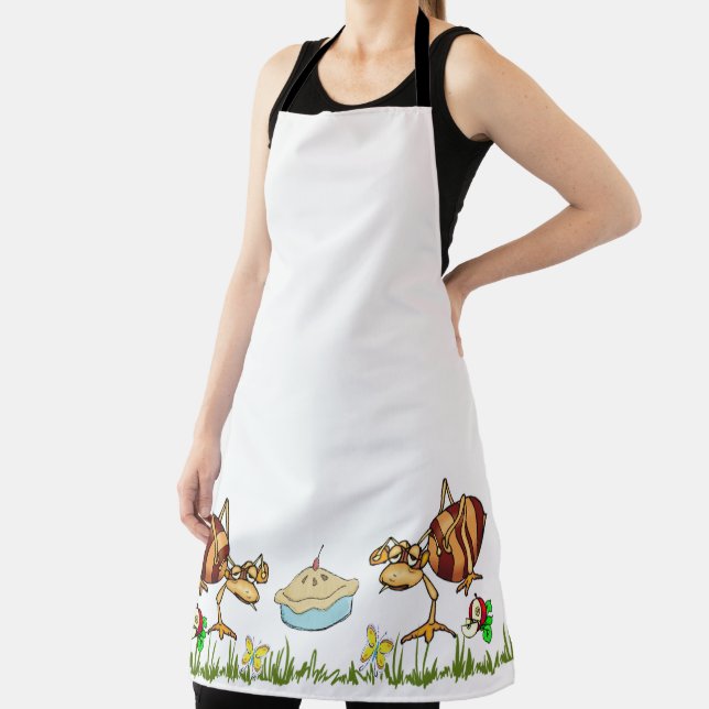 All Over Print Apron Ants Apple Pie Grass Floral (Insitu)