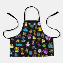 All-Over Print Apron - Black