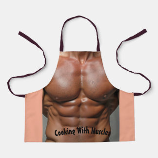 All-Over Print Apron Cooking With Muscles – Flavou