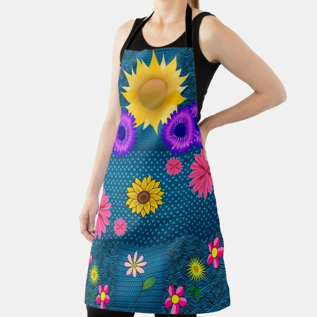 All Over Print Apron Floral (Insitu)