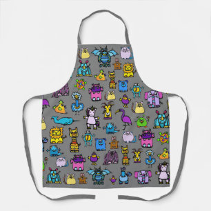 All-Over Print Apron - Grey (Adult)