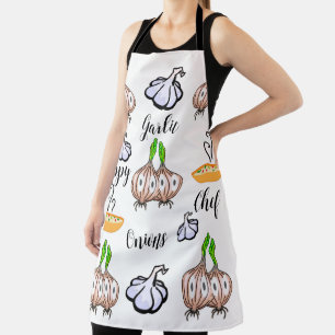 All Over Print Apron Happy Chef Onions Garlic Soup