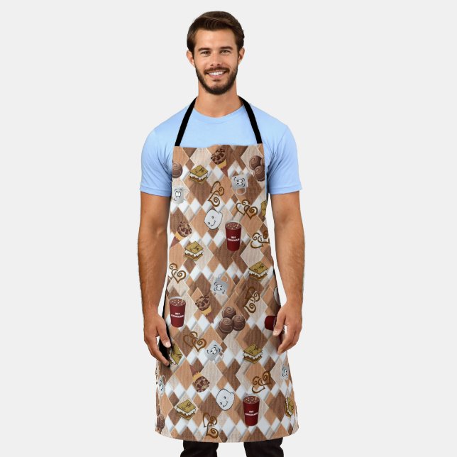 All Over Print Apron Hot Chocolate Marshmallow (Worn)