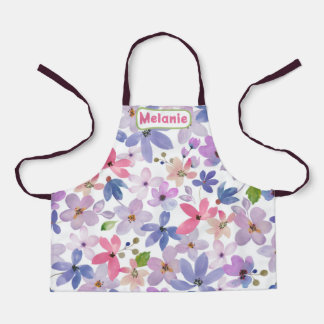 All-Over Print Apron Joyful Watercolor Flowers