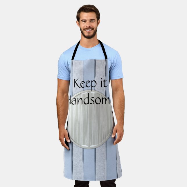 All Over Print Apron Keep it Handsome Blue Stripe (Worn)