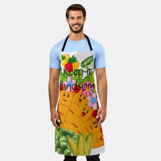 All Over Print Apron Keep it Handsome Carrots (Worn)