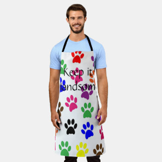 All Over Print Apron Keep it Handsome Paws