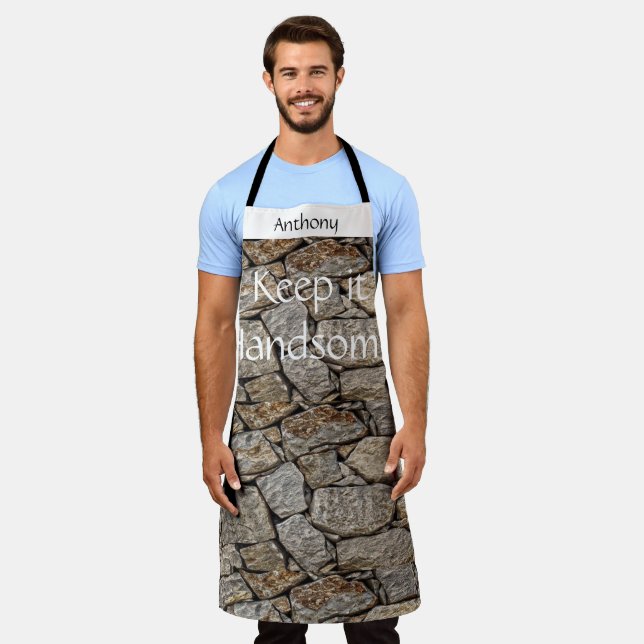 All Over Print Apron Keep it Handsome Rock (Worn)