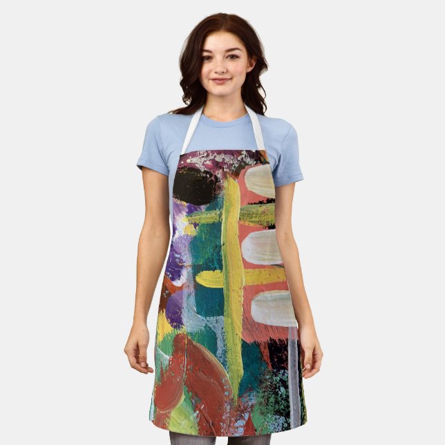All-Over Print Apron, Medium in Candywood Design Apron (Worn)