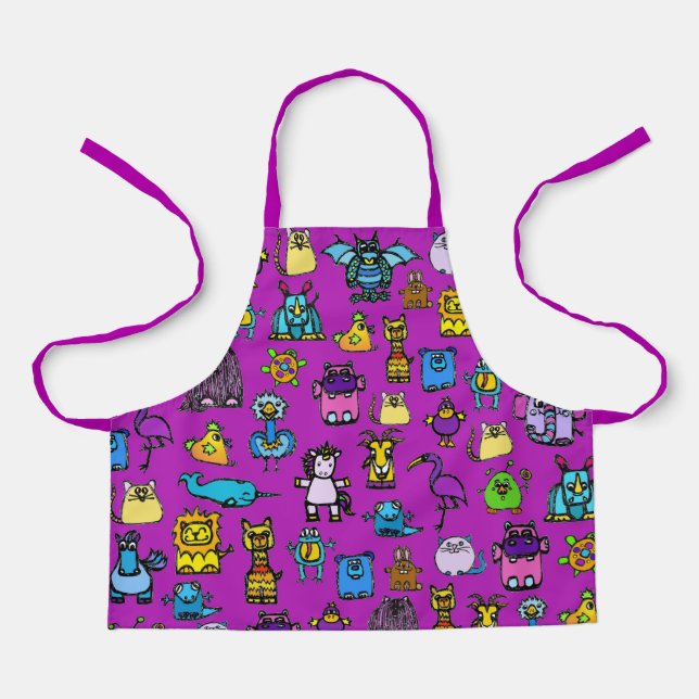 All-Over Print Apron - Purple (Front)