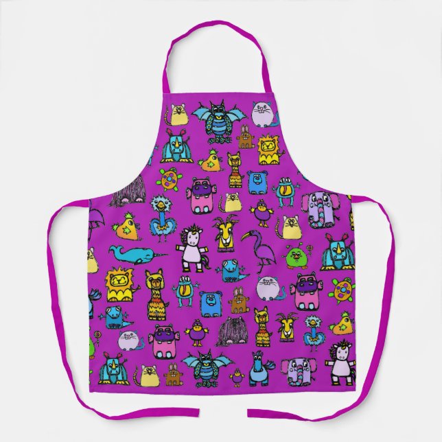 All-Over Print Apron - Purple (Adult) (Front)