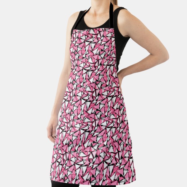 All-Over Print Apron Seamless geometric triangles  (Insitu)