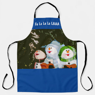 All-Over Print Apron Snowmen Singing...La La La!