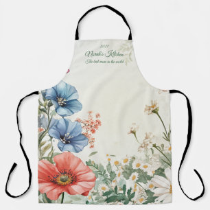 All-Over Print Apron, Spring flower Apron