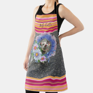 All Over Print Apron Stripe Opossum Floral