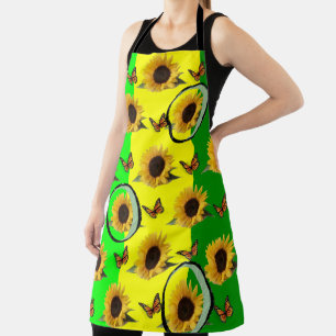 All Over Print Apron Sunflower Butterfly