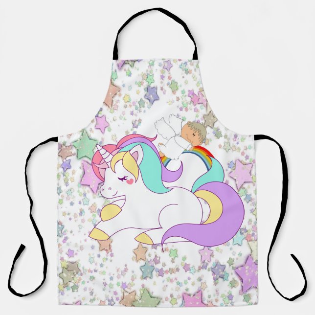 All Over Print Apron Unicorn Baby Angel (Front)