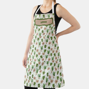 All-Over Print Apron with botanical duck pattern