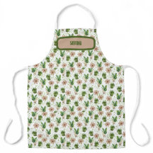 All-Over Print Apron with botanical duck pattern