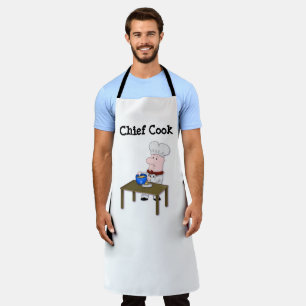 All-Over Print Apron with Cartoon Chef