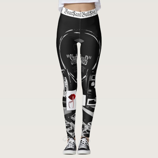 All-Over-Print "Beat$andBull$hit" Leggings (Front)