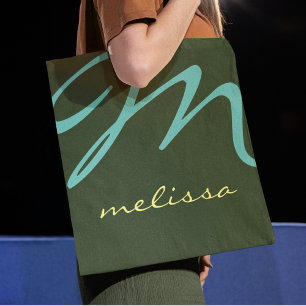 all-over-print (both sides) green large tote bag