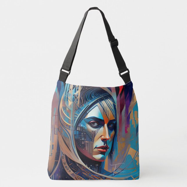 All-Over-Print Cross Body Bag, Large Crossbody Bag (Front)