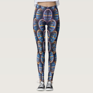 All Over Print Leggings with Abstract Honeycomb