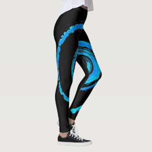 All Over Print Leggings with Blue Twirl