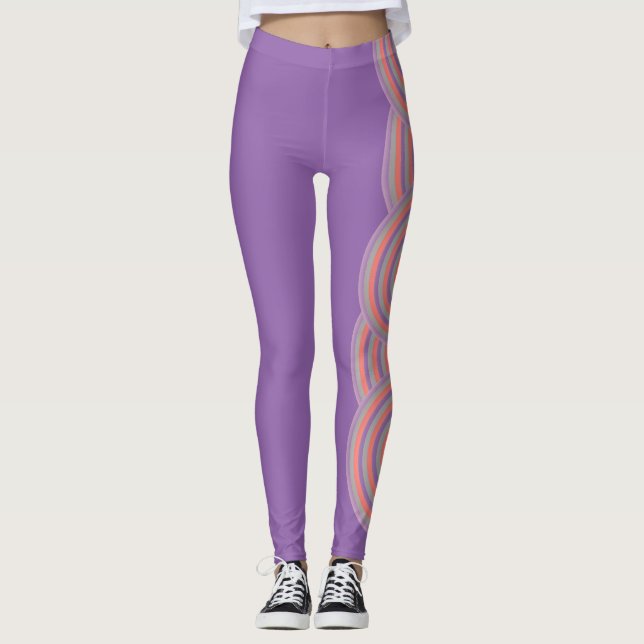 All Over Print Leggings with Circular Design (Front)