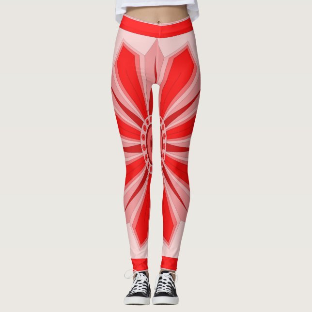 All-Over-Print Leggings with red art (Front)