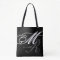 All-over-print Monogram Black Tote Bag