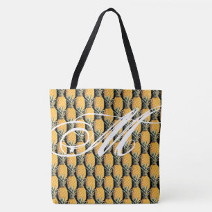 all-over-print tote bag of tropical pineapples